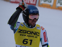 Miha Hrobat of Team Slovenia competes during the Audi FIS Alpine Ski World Cup, Men's Super Giant race on Saslong Slope in Val Gardena, Boze...