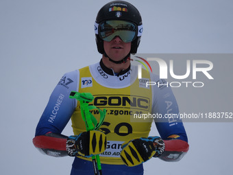 Max Perathoner of Team Italy competes during the Audi FIS Alpine Ski World Cup, Men's Super Giant race on Saslong Slope in Val Gardena, Boze...