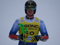 Max Perathoner of Team Italy competes during the Audi FIS Alpine Ski World Cup, Men's Super Giant race on Saslong Slope in Val Gardena, Boze...