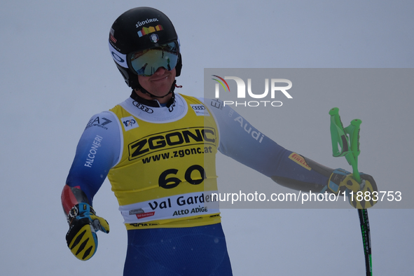 Max Perathoner of Team Italy competes during the Audi FIS Alpine Ski World Cup, Men's Super Giant race on Saslong Slope in Val Gardena, Boze...