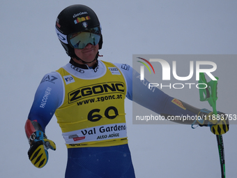 Max Perathoner of Team Italy competes during the Audi FIS Alpine Ski World Cup, Men's Super Giant race on Saslong Slope in Val Gardena, Boze...