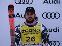 Jared Goldberg of Team United States takes 2nd place during the Audi FIS Alpine Ski World Cup, Men's Super Giant race on Saslong Slope in Va...