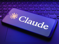 The Claude AI logo appears on a smartphone screen in this illustration photo in Reno, United States, on December 20, 2024. (