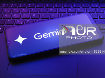 The Gemini 2.0 logo appears on a smartphone screen in this illustration photo in Reno, United States, on December 20, 2024. (