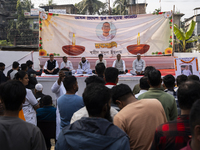 Congress supporters pay tribute to Mridul Islam, who dies on Wednesday after participating in a Congress protest march to Raj Bhawan in Guwa...