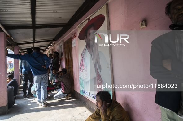 Indian Youth Congress supporters arrive to stage a protest against the state government over the death of a party worker in Guwahati, India,...