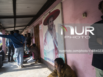 Indian Youth Congress supporters arrive to stage a protest against the state government over the death of a party worker in Guwahati, India,...