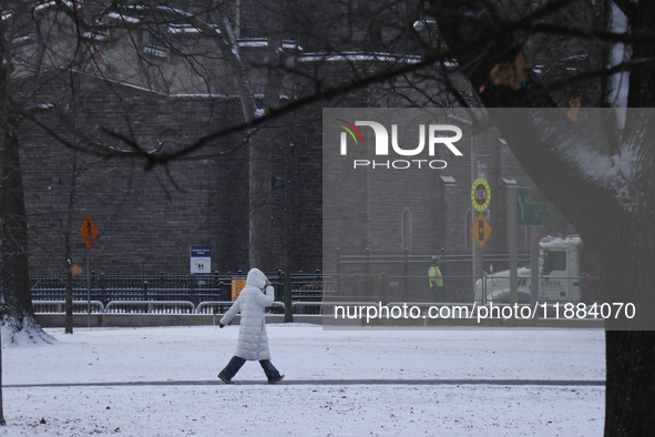 Toronto, in Ontario, Canada, on December 20, 2024, receives a light coating of snow. Around two centimeters of snow accumulate in certain ar...