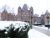 Toronto, in Ontario, Canada, on December 20, 2024, receives a light coating of snow. Around two centimeters of snow are anticipated to accum...