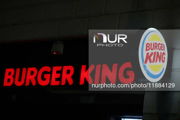 The Burger King logo is seen on the street in Krakow, Poland, on December 3, 2024. (Photo Illustration by Klaudia Radecka/NurPhoto)