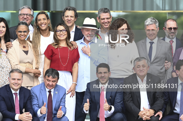 Brazilian President Luiz Inacio Lula da Silva holds a ministerial meeting and has lunch with ministers at the Alvorada Palace in Brasilia, B...