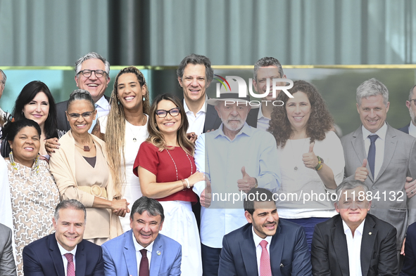 Brazilian President Luiz Inacio Lula da Silva holds a ministerial meeting and has lunch with ministers at the Alvorada Palace in Brasilia, B...