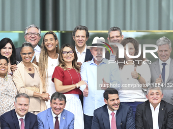 Brazilian President Luiz Inacio Lula da Silva holds a ministerial meeting and has lunch with ministers at the Alvorada Palace in Brasilia, B...