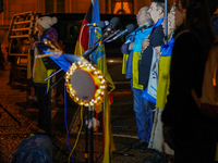 A demonstration takes place at Odeonsplatz in Munich, Germany, on December 20, 2024, in support of the people in Ukraine. The participants d...