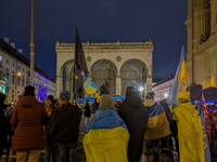 A demonstration takes place at Odeonsplatz in Munich, Germany, on December 20, 2024, in support of the people in Ukraine. The participants d...