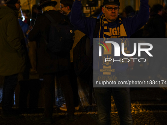 A demonstration takes place at Odeonsplatz in Munich, Germany, on December 20, 2024, in support of the people in Ukraine. The participants d...