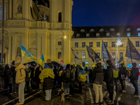 A demonstration takes place at Odeonsplatz in Munich, Germany, on December 20, 2024, in support of the people in Ukraine. The participants d...