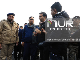 Rajasthan Chief Minister Bhajan Lal Sharma visits the site of the accident after a tanker loaded with LPG collides with some other vehicles...