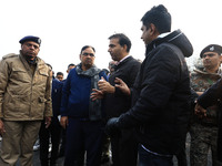 Rajasthan Chief Minister Bhajan Lal Sharma visits the site of the accident after a tanker loaded with LPG collides with some other vehicles...