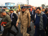 Rajasthan Chief Minister Bhajan Lal Sharma visits the site of the accident after a tanker loaded with LPG collides with some other vehicles...