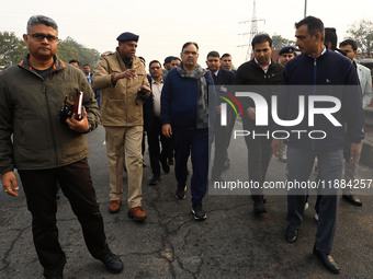 Rajasthan Chief Minister Bhajan Lal Sharma visits the site of the accident after a tanker loaded with LPG collides with some other vehicles...