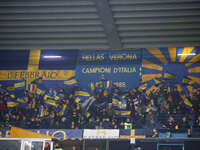 Hellas Verona's supporters attend the Italian Serie A Enilive soccer championship football match between Hellas Verona FC and AC Milan at Ma...