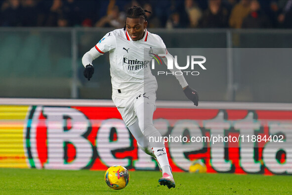 Rafael Leao of AC Milan plays during the Italian Serie A Enilive soccer championship match between Hellas Verona FC and AC Milan at Marcanto...