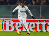 Rafael Leao of AC Milan plays during the Italian Serie A Enilive soccer championship match between Hellas Verona FC and AC Milan at Marcanto...