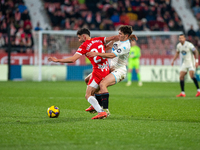 Players are in action during the LaLiga EA Sports 2024-2025 match between Girona FC and Real Valladolid at Montilivi Stadium in Girona, Spai...