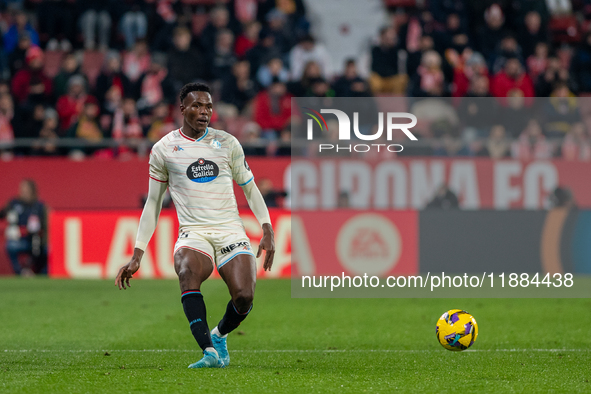 Eray Cumart of Real Valladolid is in action during the LaLiga EA Sports 2024-2025 match between Girona FC and Real Valladolid at Estadi Muni...