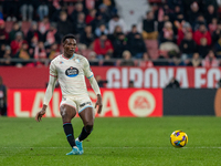 Eray Cumart of Real Valladolid is in action during the LaLiga EA Sports 2024-2025 match between Girona FC and Real Valladolid at Estadi Muni...