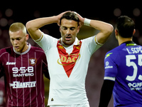 Gabriele Moncini of Brescia Calcio looks dejected during the Serie BKT match between US Salernitana and Brescia Calcio at Stadio Arechi on D...