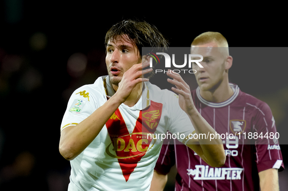 Gennaro Borrelli of Brescia Calcio looks dejected during the Serie BKT match between US Salernitana and Brescia Calcio at Stadio Arechi on D...