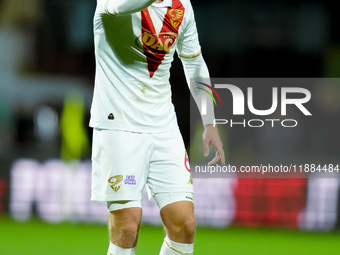 Matthias Verreth of Brescia Calcio gestures during the Serie BKT match between US Salernitana and Brescia Calcio at Stadio Arechi on Decembe...