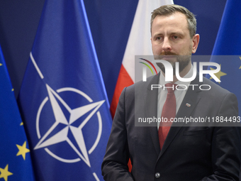 Polish Deputy Prime Minister and Defence Minister Wladyslaw Kosiniak-Kamysz looks on during a press conference in Warsaw, Poland, on Decembe...