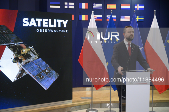 Polish Deputy Prime Minister and Defence Minister Wladyslaw Kosiniak-Kamysz speaks during a press conference in Warsaw, Poland, on December...