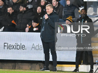 Manager Garry Monk of Cambridge United is present during the Sky Bet League 1 match between Cambridge United and Huddersfield Town at the Cl...