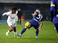 AC Milan's Samuel Chukwueze plays against Hellas Verona during the Italian Serie A soccer match between Hellas Verona FC and AC Milan at Mar...