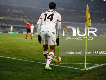 AC Milan's Tijjani Reijnders participates in the Italian Serie A Enilive soccer championship football match between Hellas Verona FC and AC...