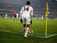 AC Milan's Tijjani Reijnders participates in the Italian Serie A Enilive soccer championship football match between Hellas Verona FC and AC...