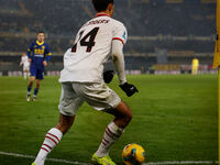 AC Milan's Tijjani Reijnders participates in the Italian Serie A Enilive soccer championship football match between Hellas Verona FC and AC...