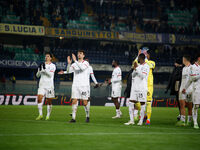 Milan's team celebrates during the Italian Serie A Enilive soccer championship football match between Hellas Verona FC and AC Milan at Marca...