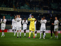 Milan's team celebrates during the Italian Serie A Enilive soccer championship football match between Hellas Verona FC and AC Milan at Marca...