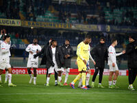 Milan's team celebrates during the Italian Serie A Enilive soccer championship football match between Hellas Verona FC and AC Milan at Marca...