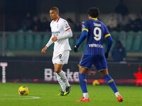 AC Milan's Malick Thiaw participates in the Italian Serie A Enilive soccer championship football match between Hellas Verona FC and AC Milan...