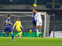 AC Milan's Malick Thiaw plays against Hellas Verona's Dailon Rocha Livramento during the Italian Serie A Enilive soccer championship footbal...