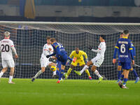 Ondrej Duda of Hellas Verona strikes during the Italian Serie A Enilive soccer championship football match between Hellas Verona FC and AC M...