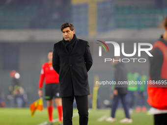 AC Milan's head coach Paulo Fonseca is present during the Italian Serie A Enilive soccer championship football match between Hellas Verona F...