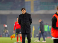 AC Milan's head coach Paulo Fonseca is present during the Italian Serie A Enilive soccer championship football match between Hellas Verona F...