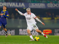 AC Milan's Alejandro Jimenez Sanchez participates in the Italian Serie A Enilive soccer championship football match between Hellas Verona FC...